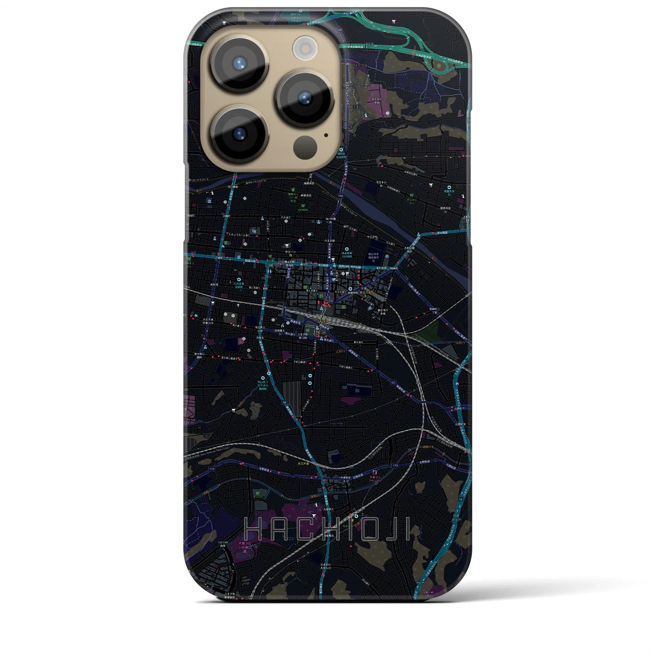 【八王子(東京都)】地図柄iPhoneケース(バックカバータイプ)
