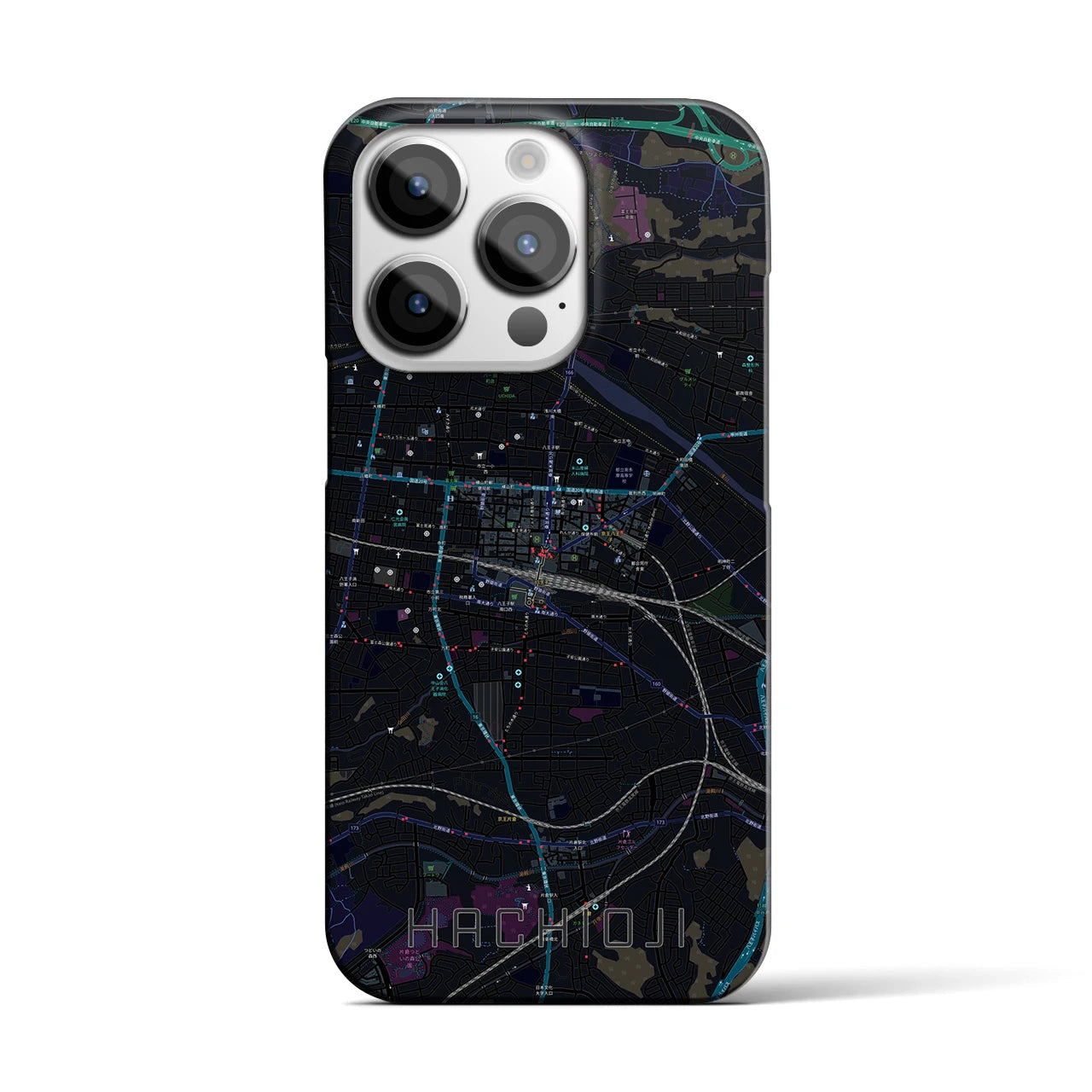 【八王子(東京都)】地図柄iPhoneケース(バックカバータイプ)