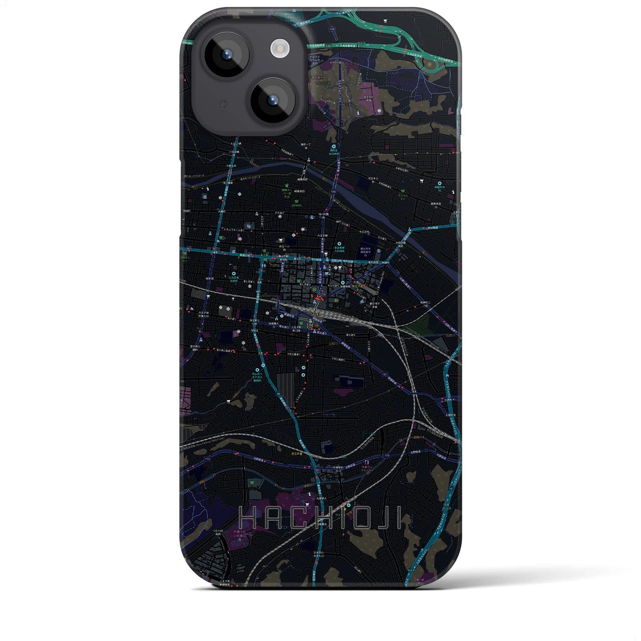 【八王子(東京都)】地図柄iPhoneケース(バックカバータイプ)