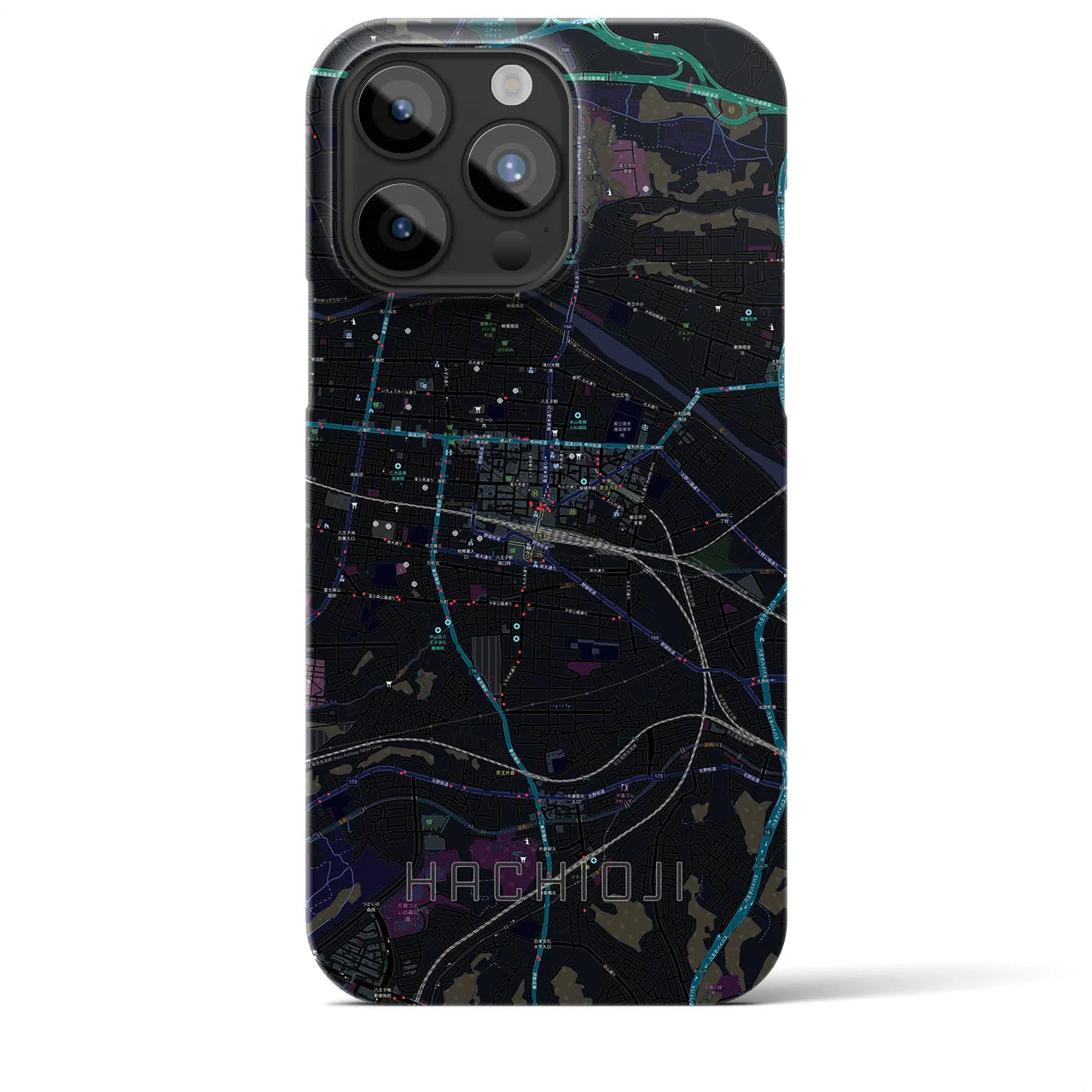 【八王子(東京都)】地図柄iPhoneケース(バックカバータイプ)