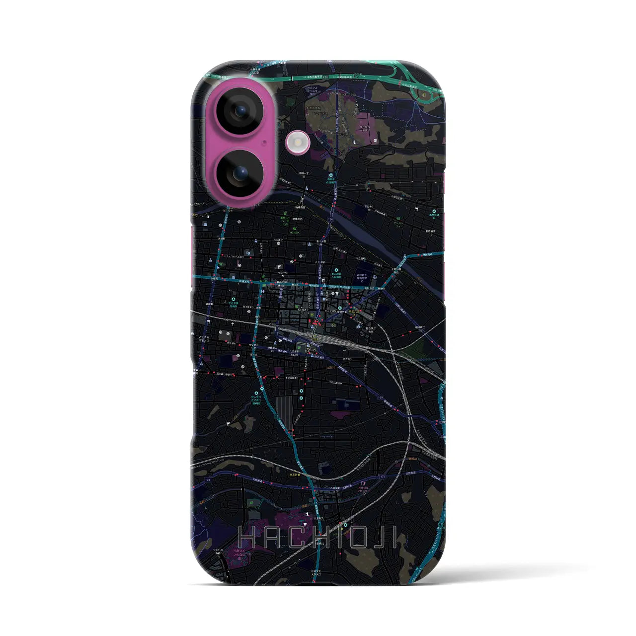 【八王子(東京都)】地図柄iPhoneケース(バックカバータイプ)