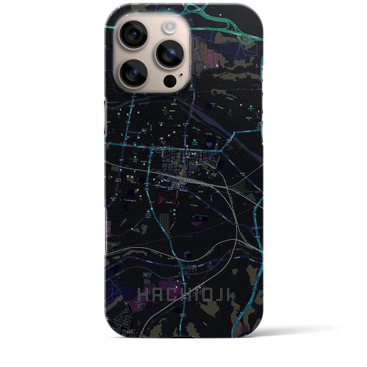 【八王子(東京都)】地図柄iPhoneケース(バックカバータイプ)
