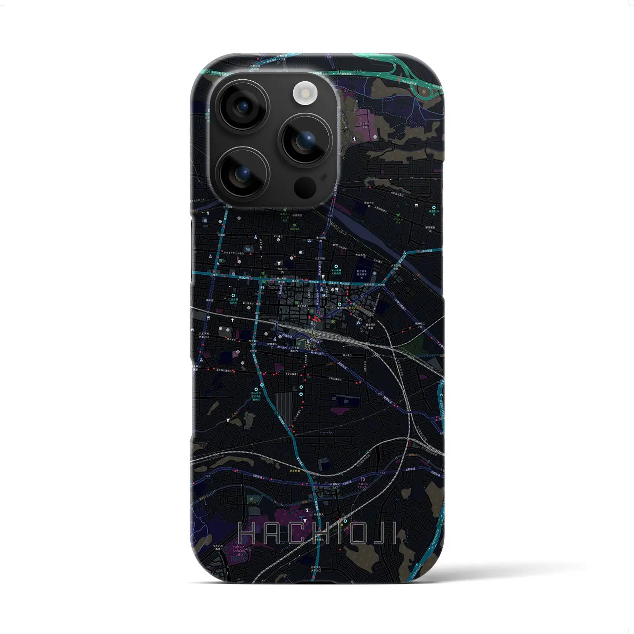 【八王子(東京都)】地図柄iPhoneケース(バックカバータイプ)