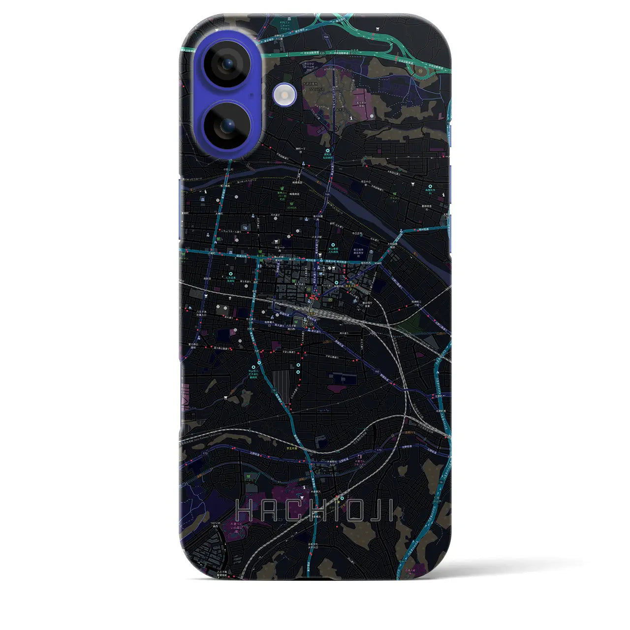 【八王子(東京都)】地図柄iPhoneケース(バックカバータイプ)