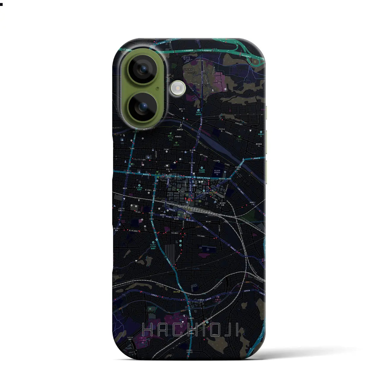 【八王子(東京都)】地図柄iPhoneケース(バックカバータイプ)