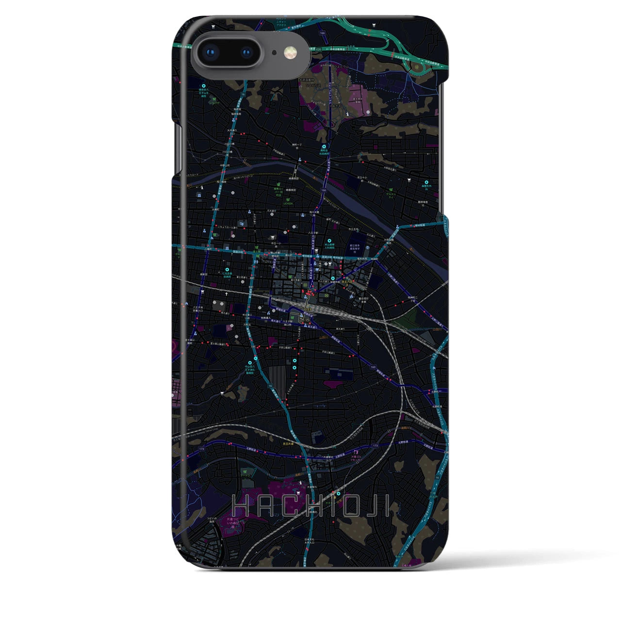 【八王子(東京都)】地図柄iPhoneケース(バックカバータイプ)