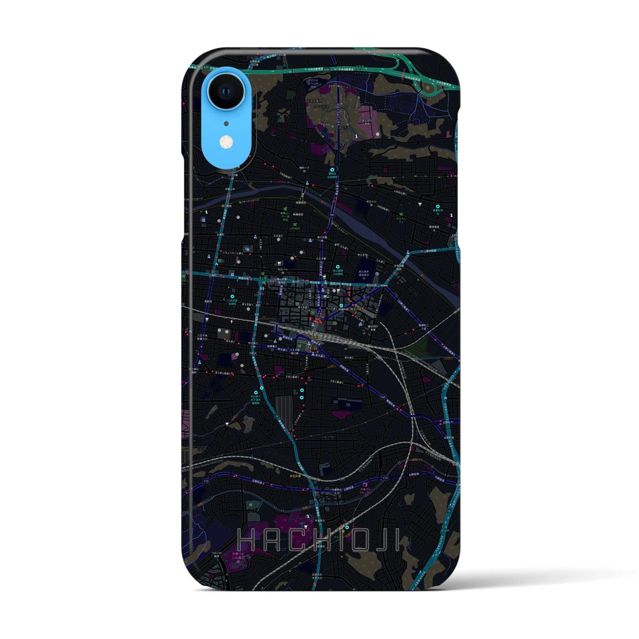 【八王子(東京都)】地図柄iPhoneケース(バックカバータイプ)