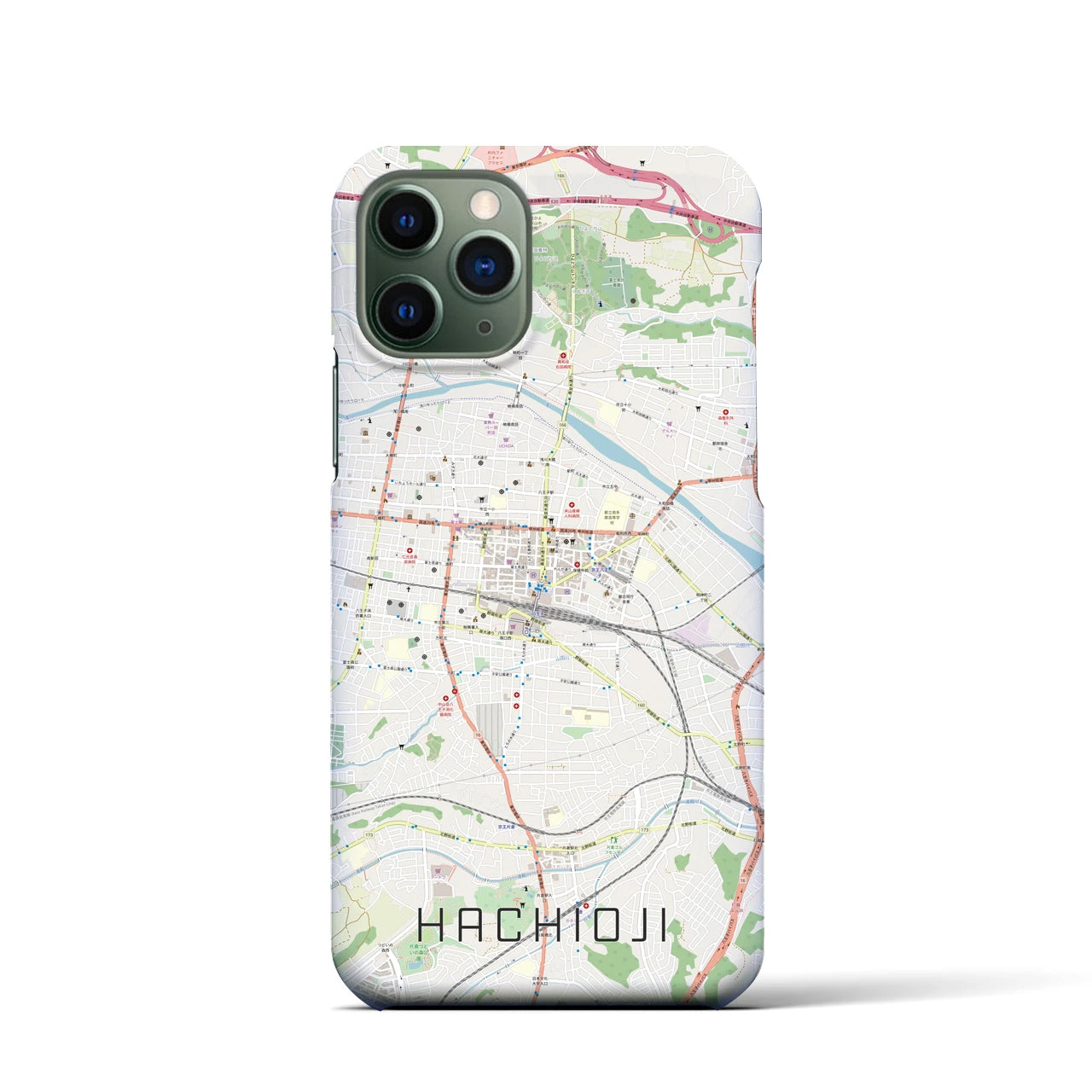 【八王子(東京都)】地図柄iPhoneケース(バックカバータイプ)
