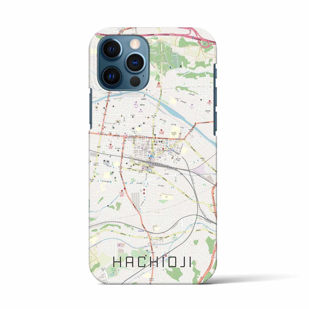 【八王子(東京都)】地図柄iPhoneケース(バックカバータイプ)