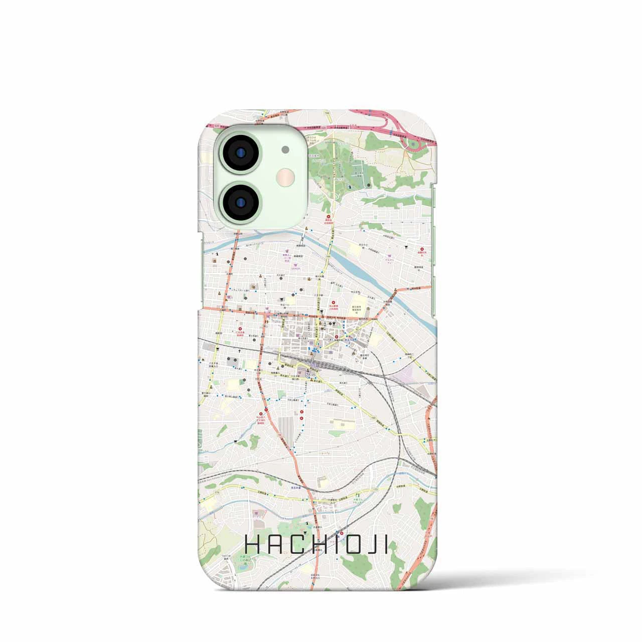 【八王子(東京都)】地図柄iPhoneケース(バックカバータイプ)