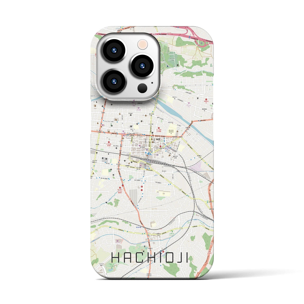 【八王子(東京都)】地図柄iPhoneケース(バックカバータイプ)