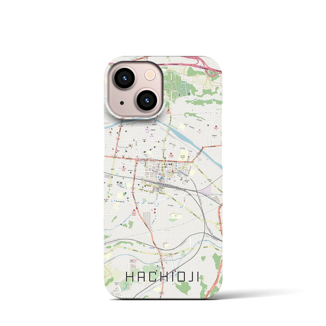 【八王子(東京都)】地図柄iPhoneケース(バックカバータイプ)