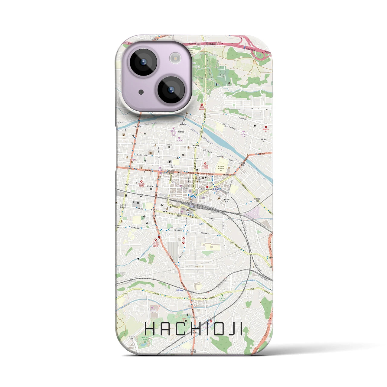 【八王子(東京都)】地図柄iPhoneケース(バックカバータイプ)