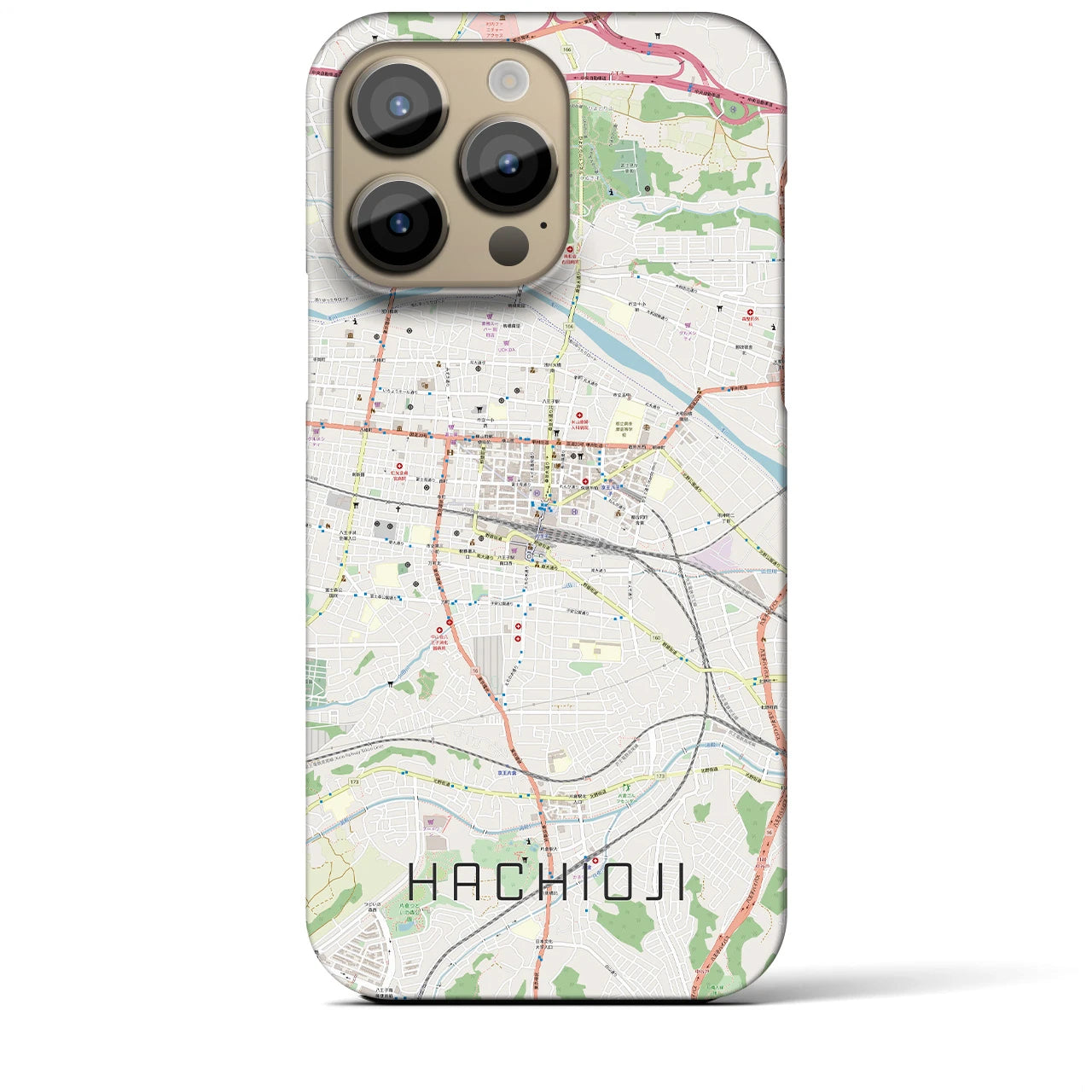 【八王子(東京都)】地図柄iPhoneケース(バックカバータイプ)