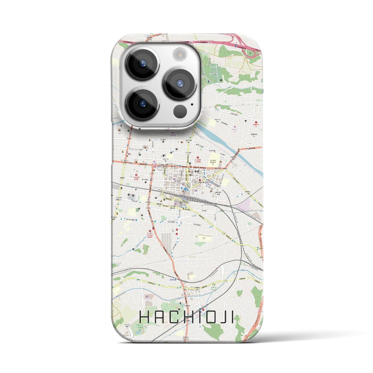 【八王子(東京都)】地図柄iPhoneケース(バックカバータイプ)