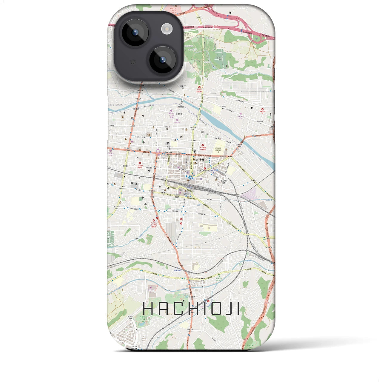 【八王子(東京都)】地図柄iPhoneケース(バックカバータイプ)