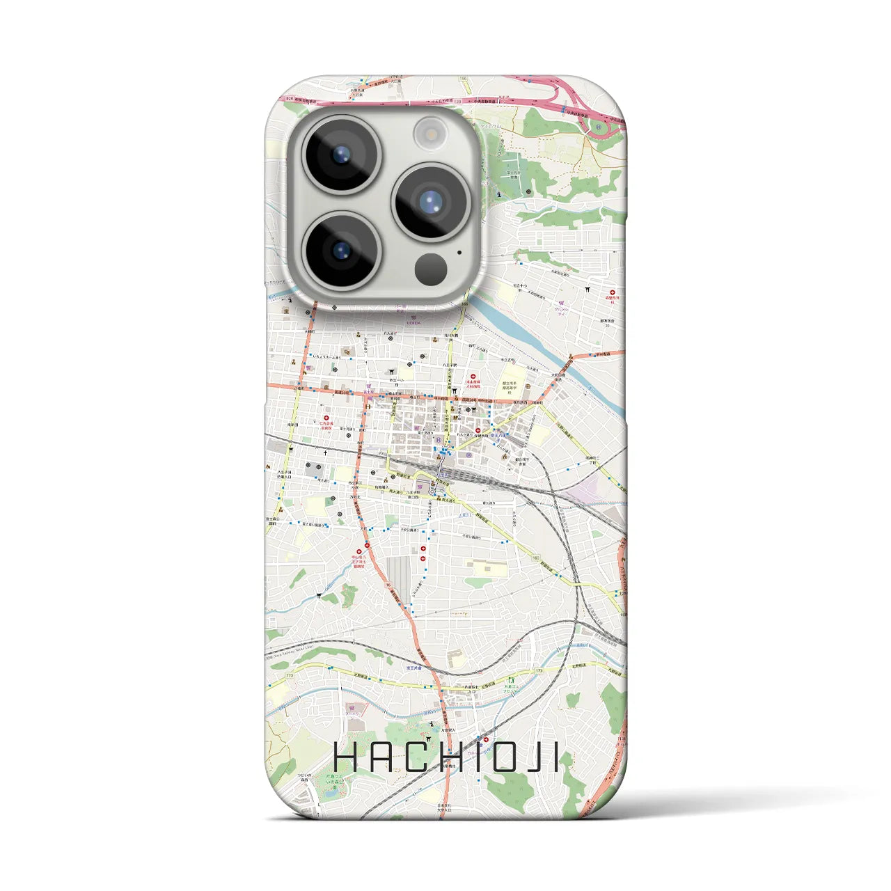 【八王子(東京都)】地図柄iPhoneケース(バックカバータイプ)