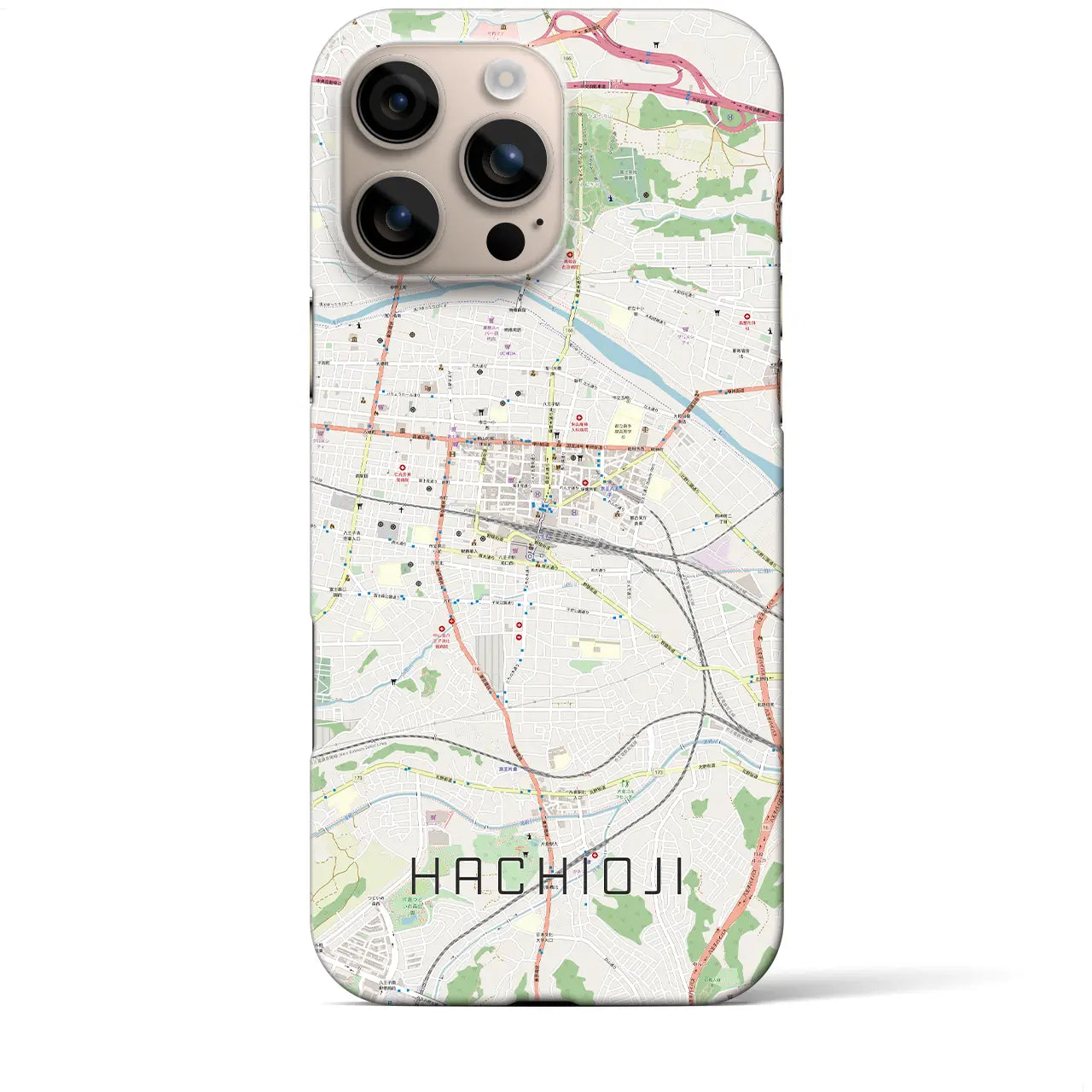 【八王子(東京都)】地図柄iPhoneケース(バックカバータイプ)