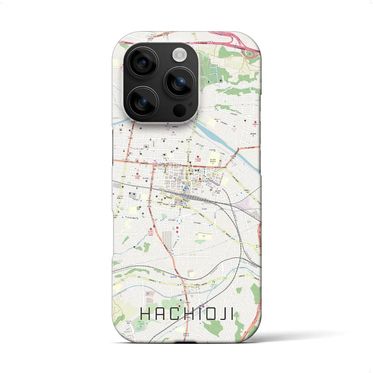 【八王子(東京都)】地図柄iPhoneケース(バックカバータイプ)