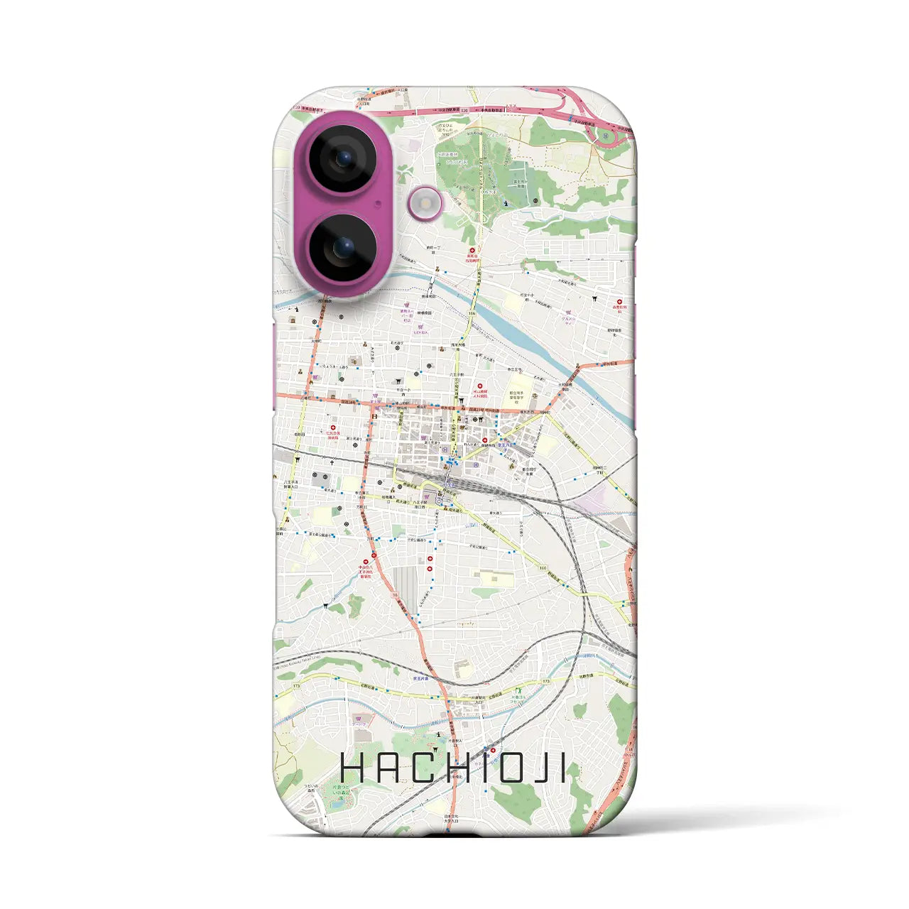 【八王子(東京都)】地図柄iPhoneケース(バックカバータイプ)
