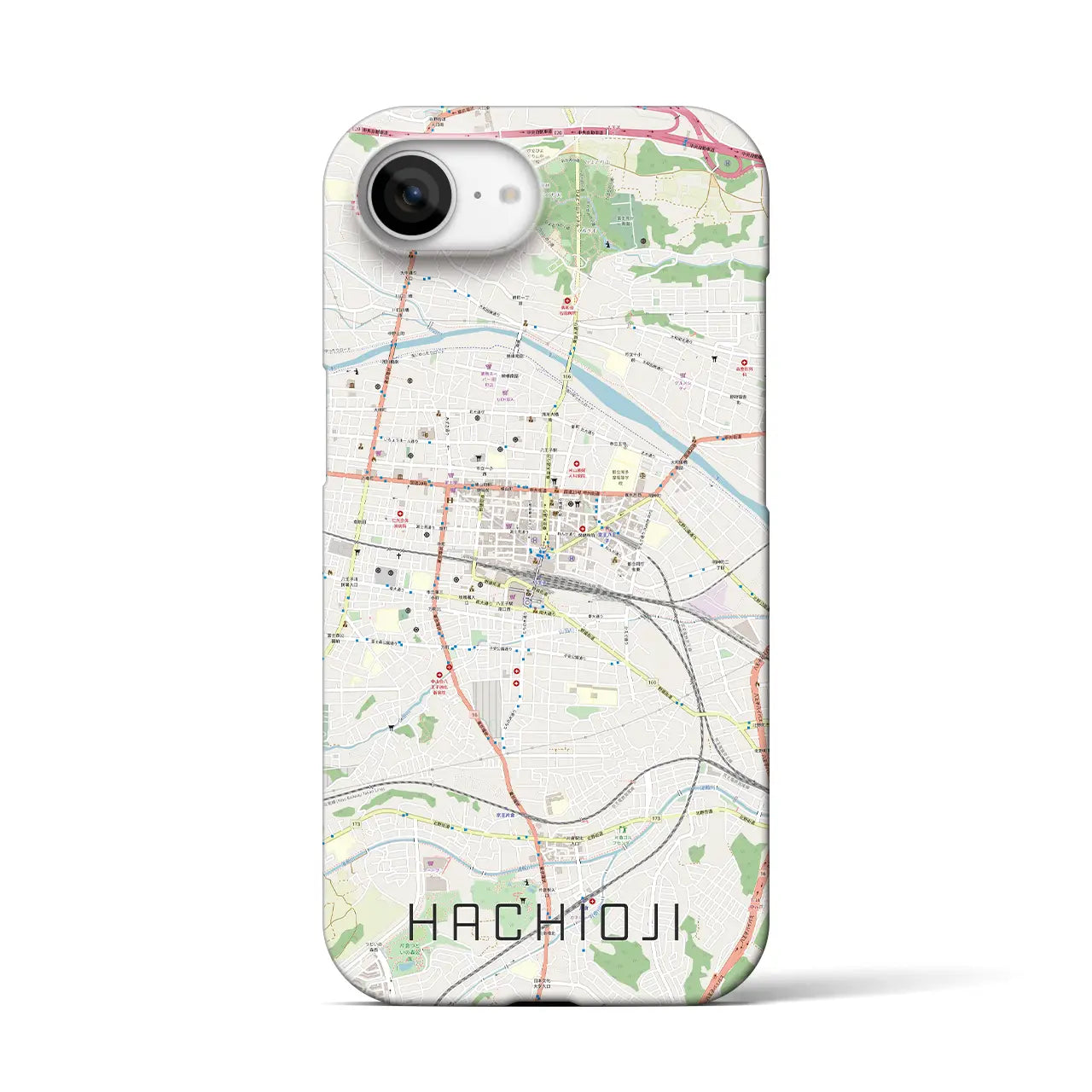 【八王子(東京都)】地図柄iPhoneケース(バックカバータイプ)