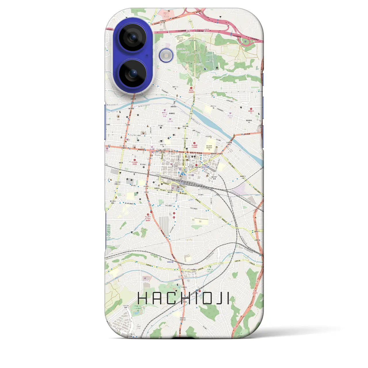【八王子(東京都)】地図柄iPhoneケース(バックカバータイプ)ナチュラル・iPhone 16 Pro Max 用