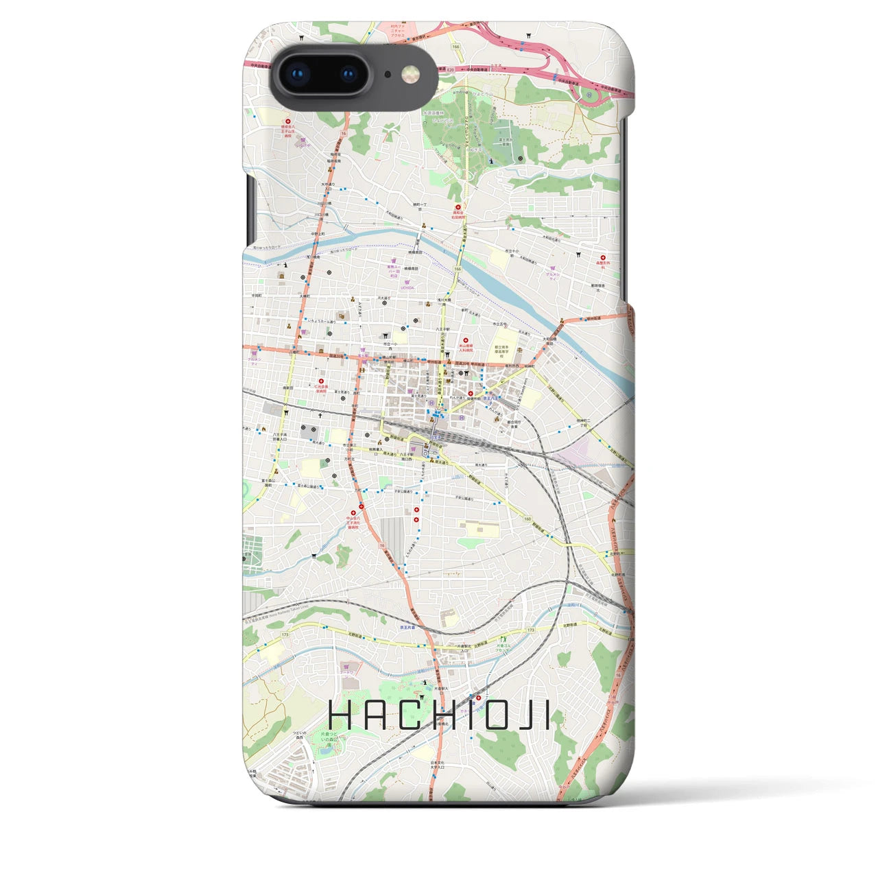 【八王子(東京都)】地図柄iPhoneケース(バックカバータイプ)