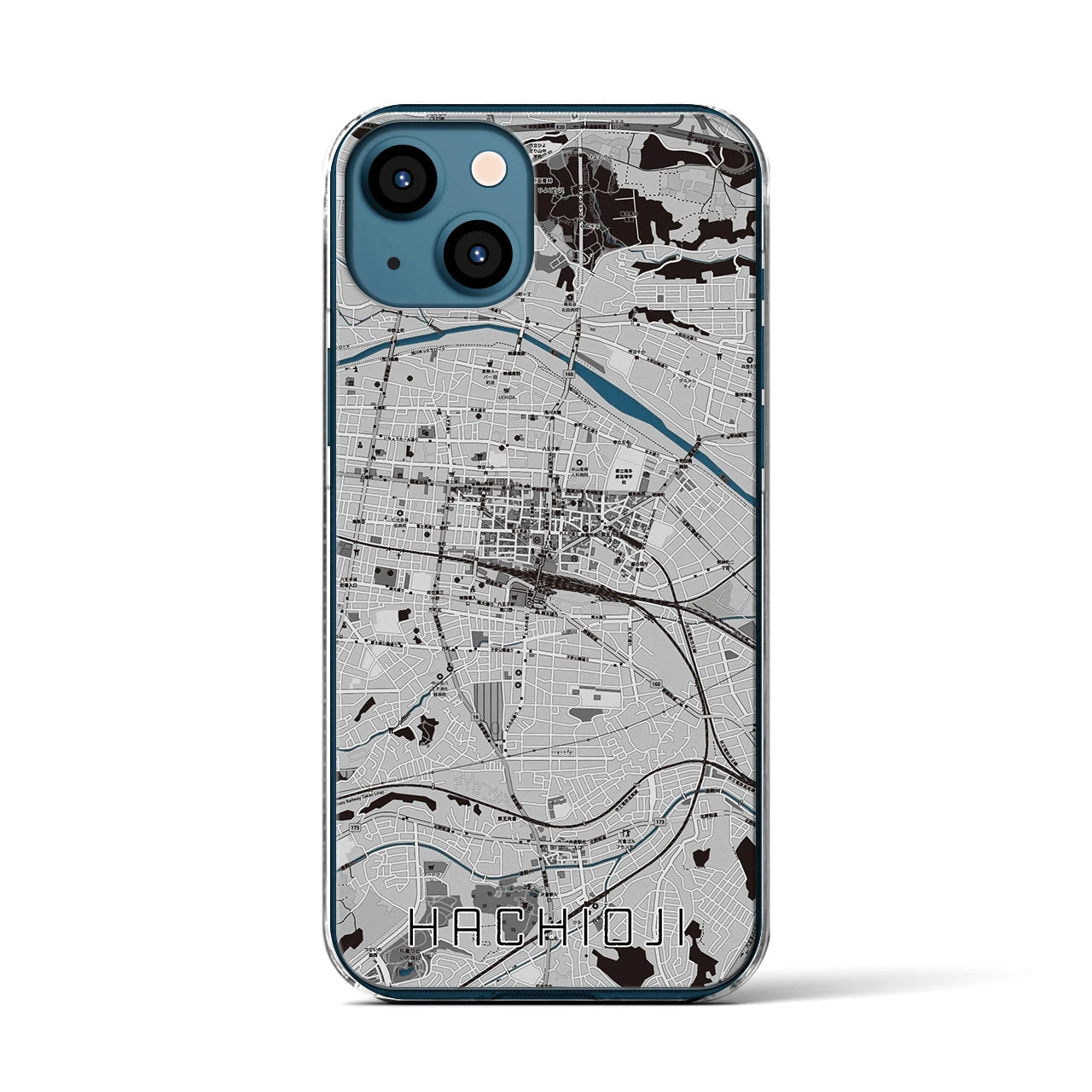 【八王子(東京都)】地図柄iPhoneケース(クリアタイプ)