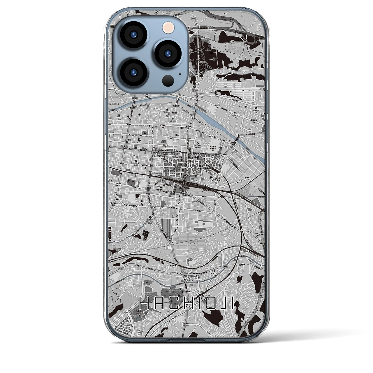 【八王子(東京都)】地図柄iPhoneケース(クリアタイプ)