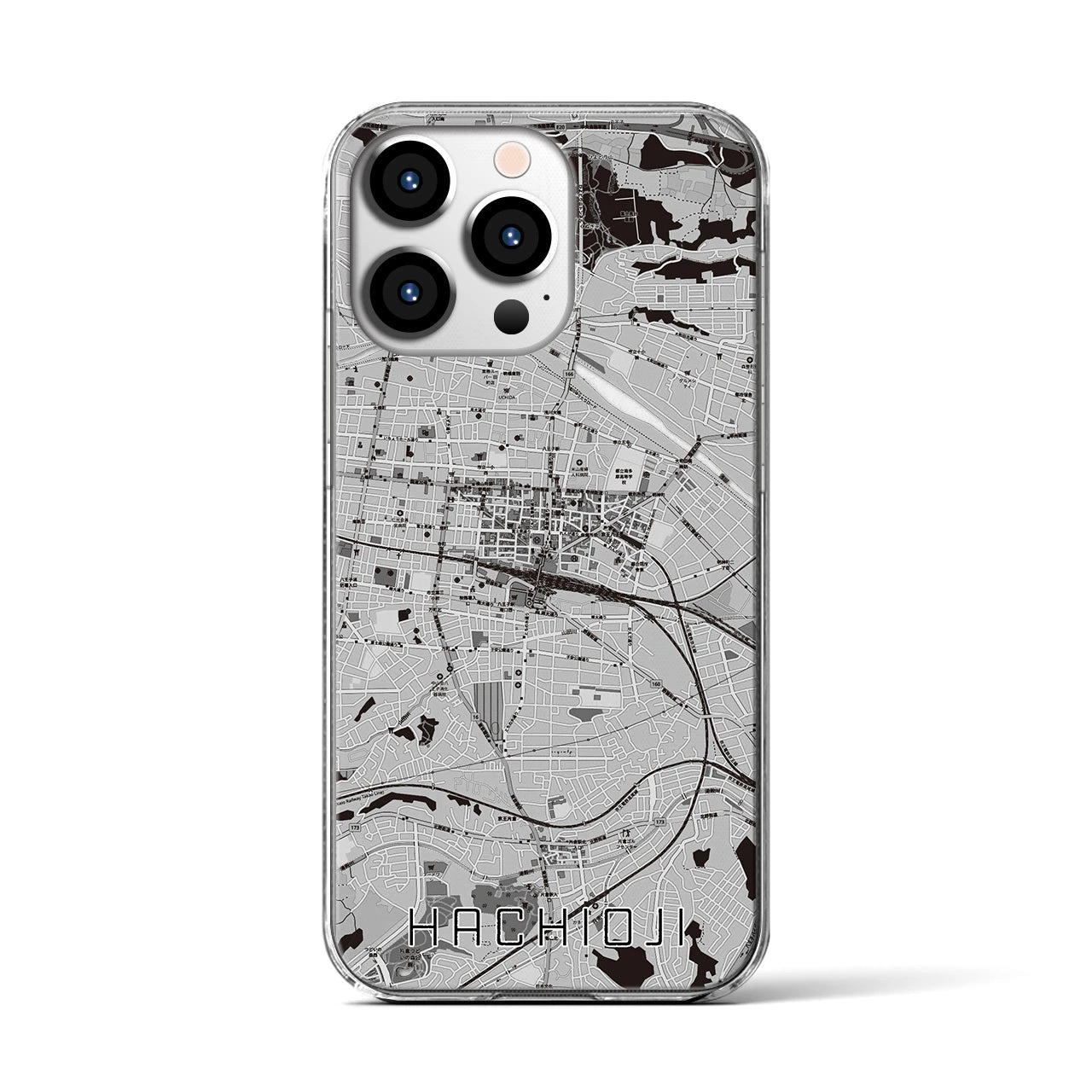 【八王子(東京都)】地図柄iPhoneケース(クリアタイプ)