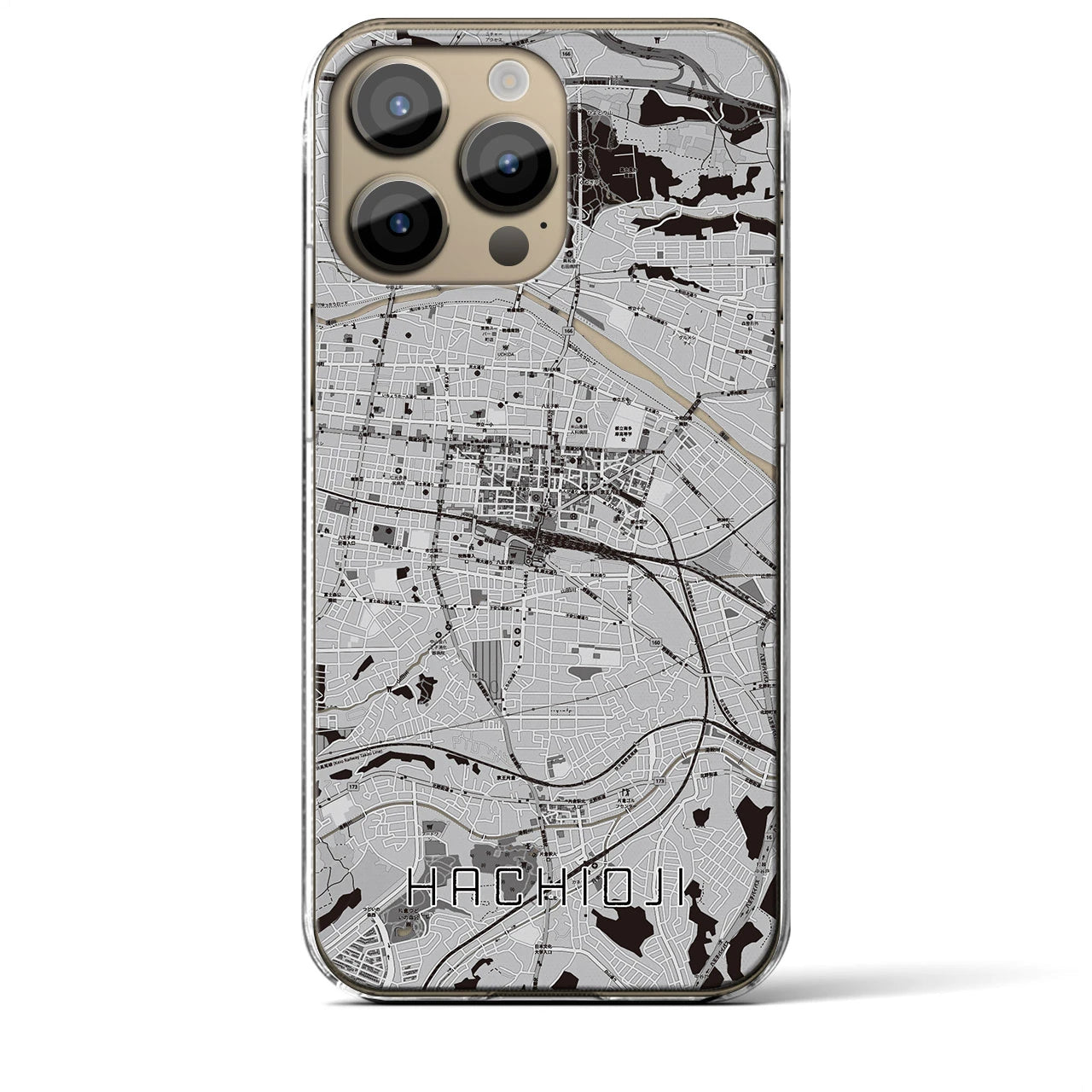 【八王子(東京都)】地図柄iPhoneケース(クリアタイプ)