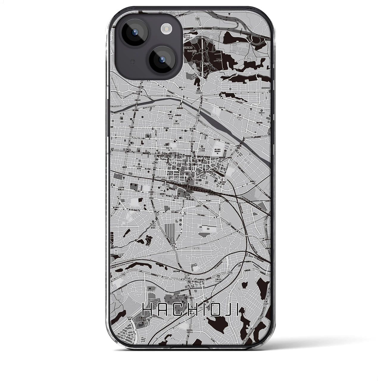 【八王子(東京都)】地図柄iPhoneケース(クリアタイプ)