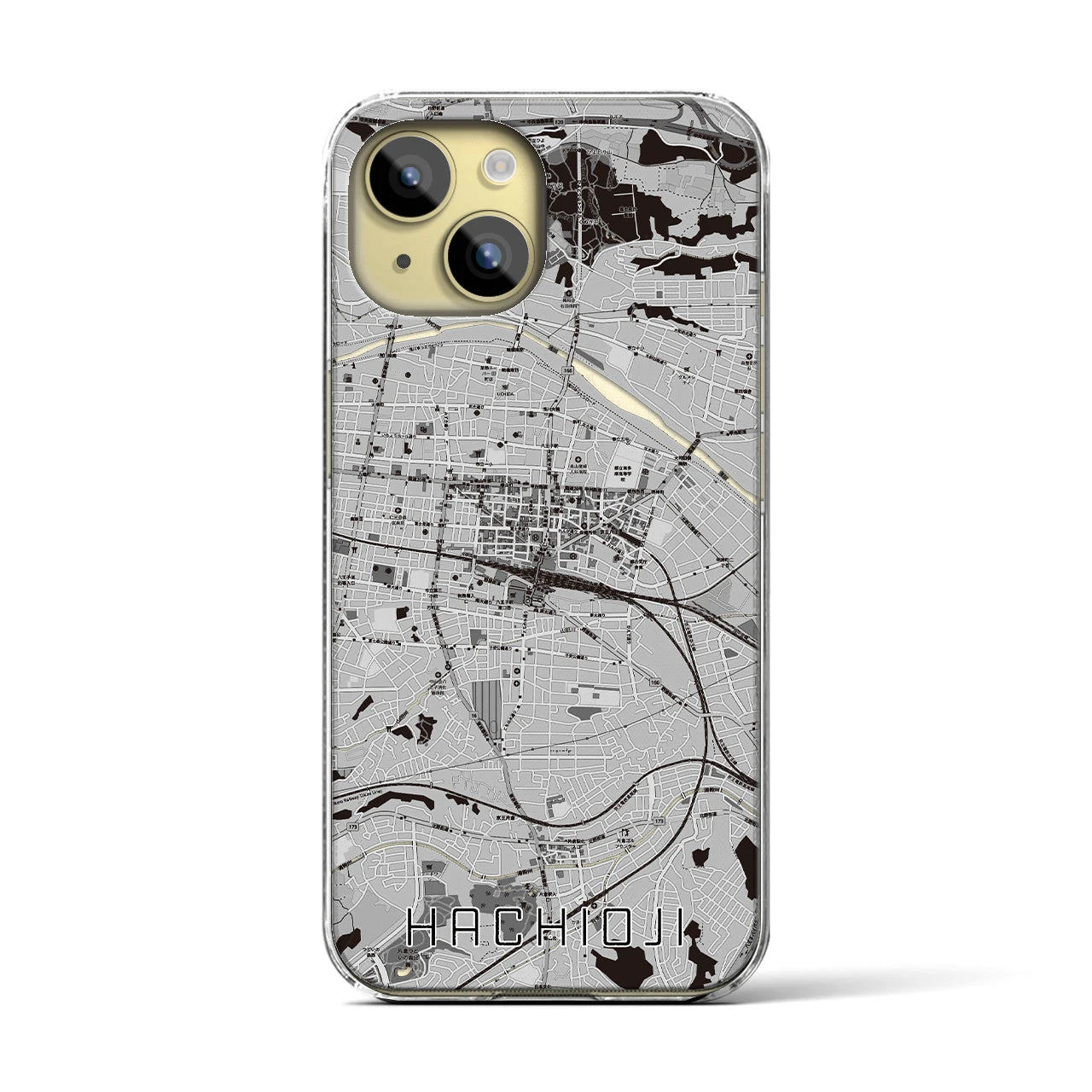 【八王子(東京都)】地図柄iPhoneケース(クリアタイプ)