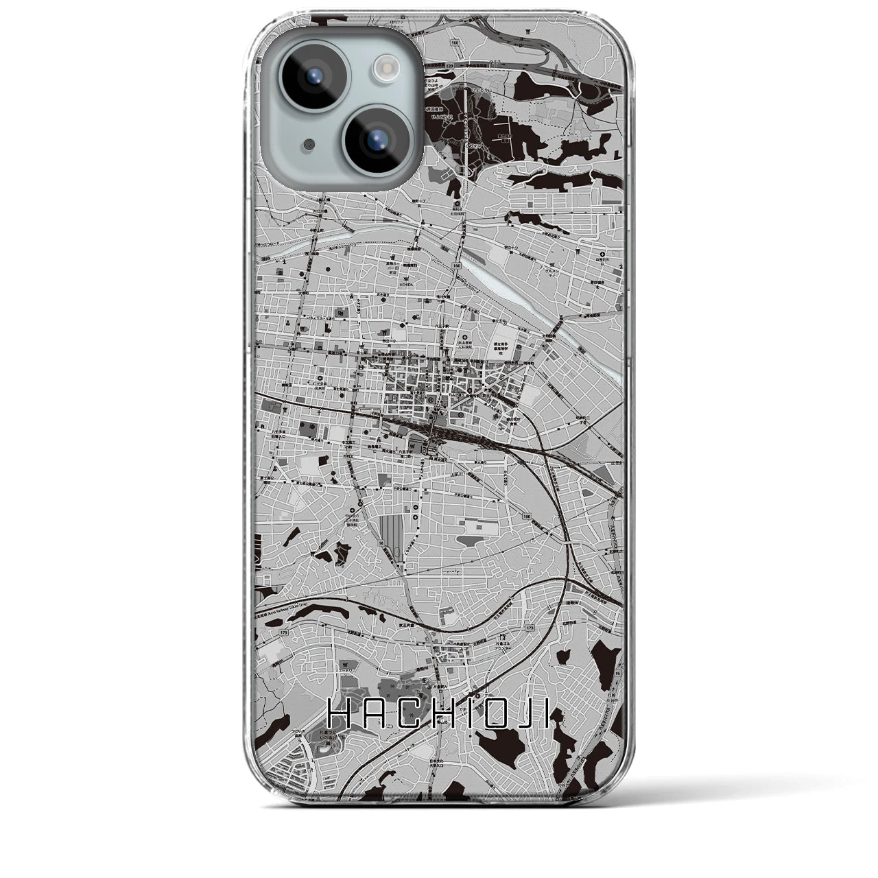 【八王子(東京都)】地図柄iPhoneケース(クリアタイプ)