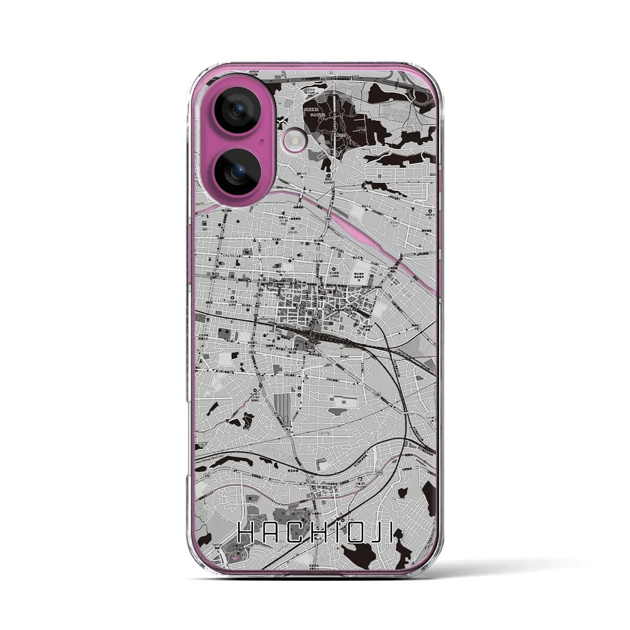 【八王子(東京都)】地図柄iPhoneケース(クリアタイプ)