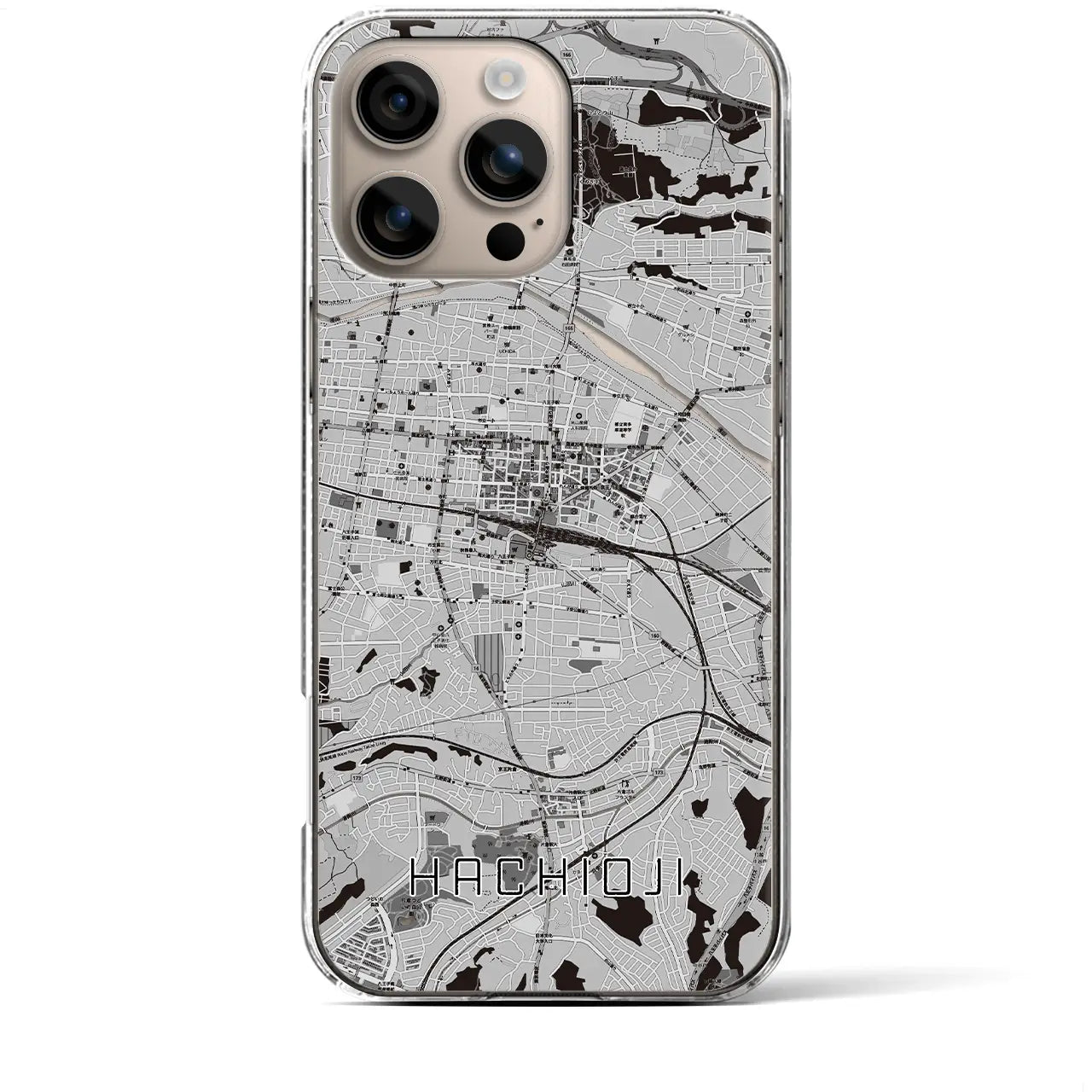 【八王子(東京都)】地図柄iPhoneケース(クリアタイプ)