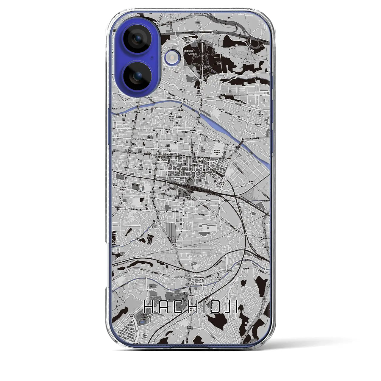【八王子(東京都)】地図柄iPhoneケース(クリアタイプ)
