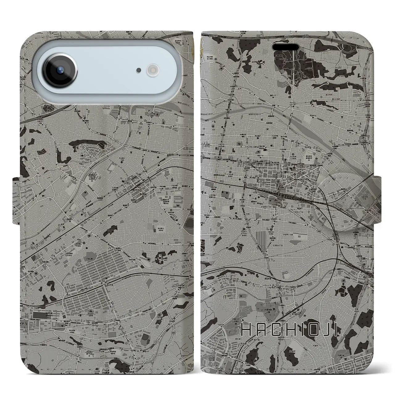 【八王子(東京都)】地図柄iPhoneケース(手帳タイプ)