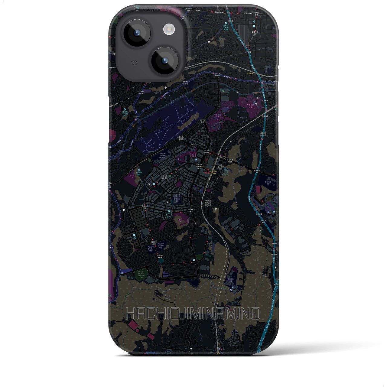 【八王子みなみ野(東京都)】地図柄iPhoneケース(バックカバータイプ)