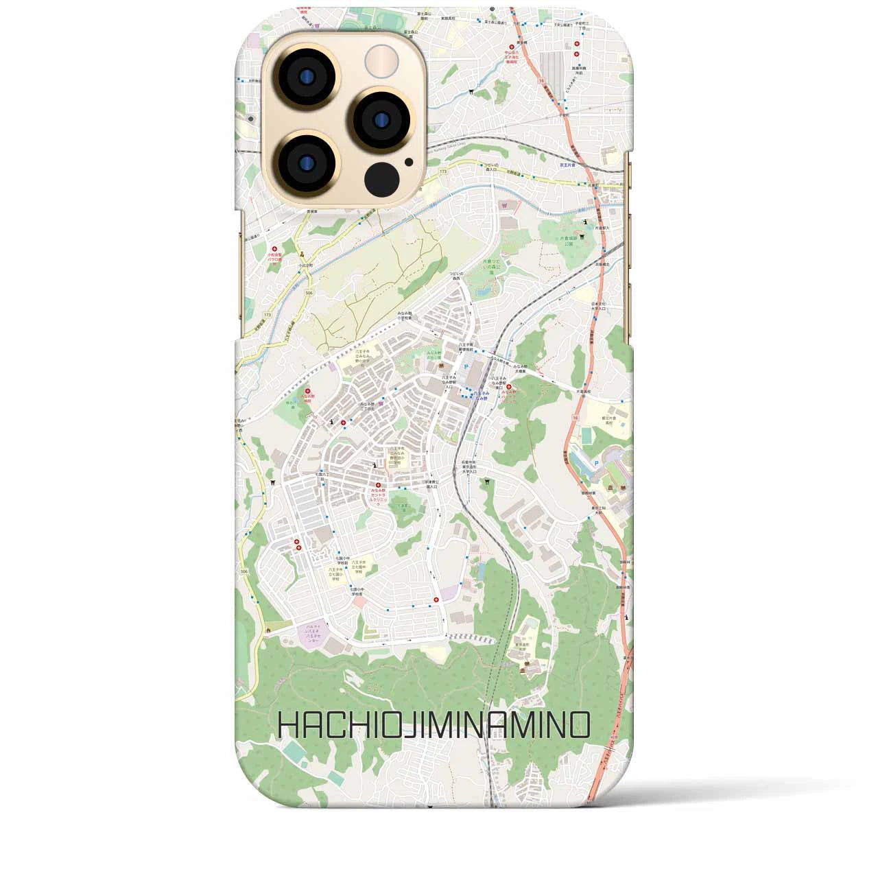 【八王子みなみ野(東京都)】地図柄iPhoneケース(バックカバータイプ)