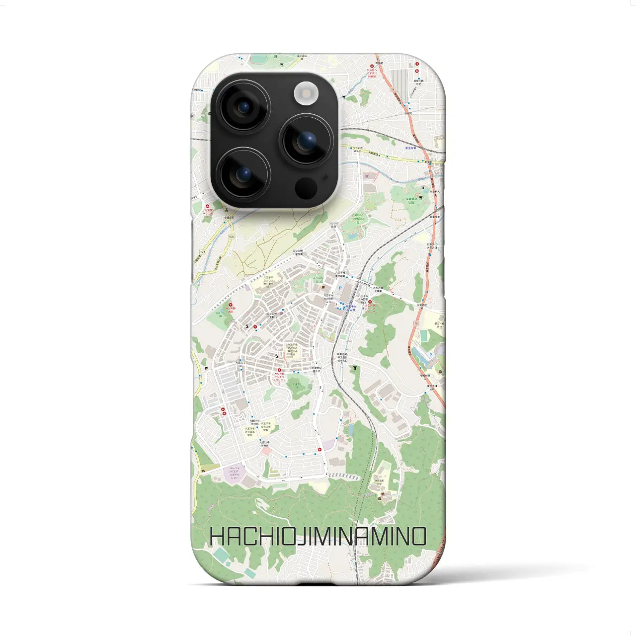 【八王子みなみ野(東京都)】地図柄iPhoneケース(バックカバータイプ)