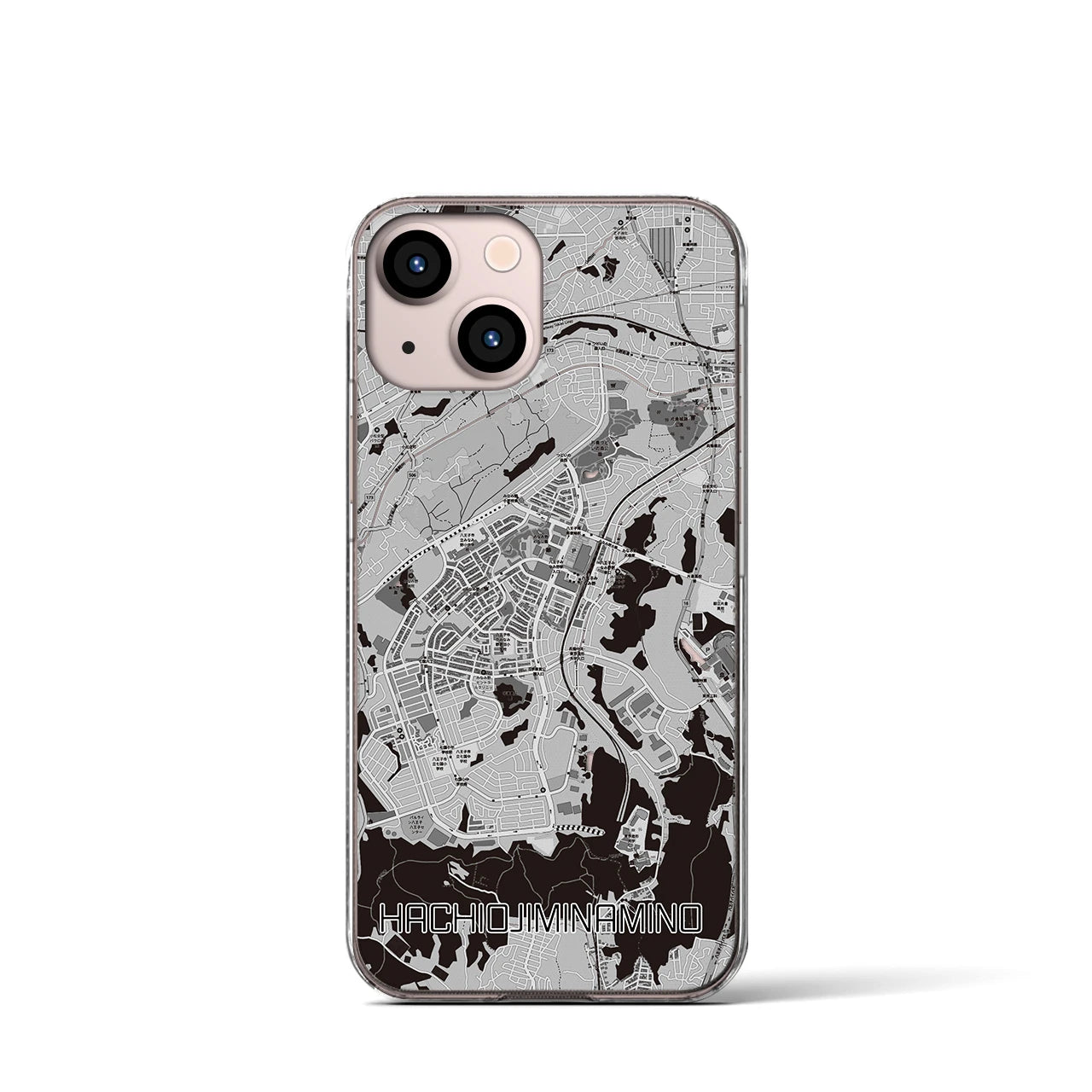 【八王子みなみ野(東京都)】地図柄iPhoneケース(クリアタイプ)