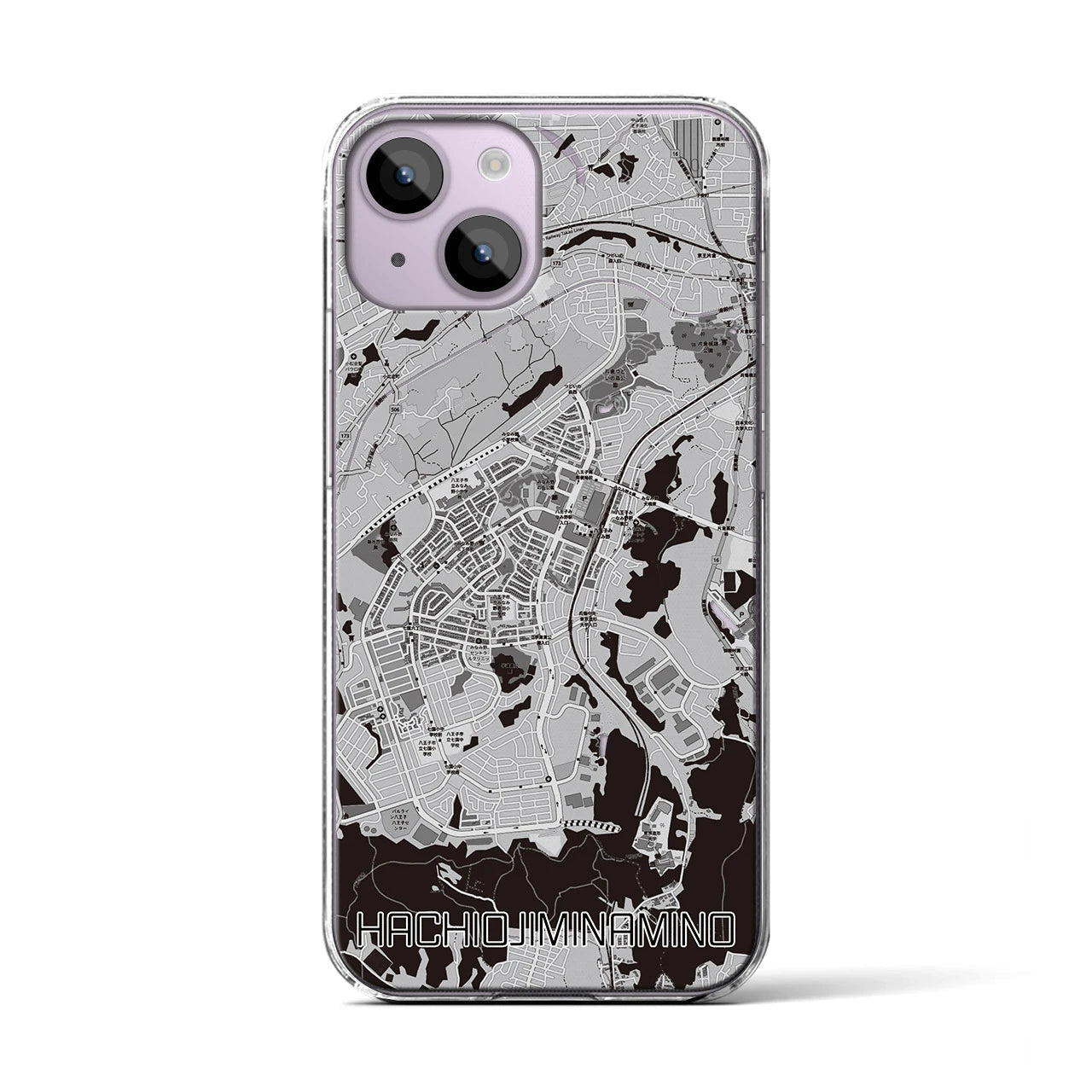 【八王子みなみ野(東京都)】地図柄iPhoneケース(クリアタイプ)