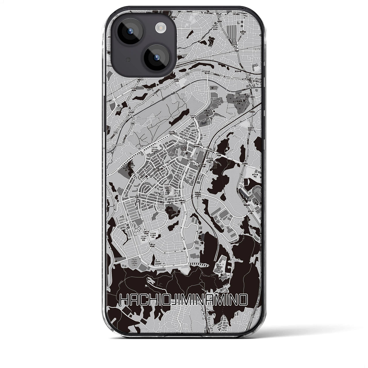 【八王子みなみ野(東京都)】地図柄iPhoneケース(クリアタイプ)