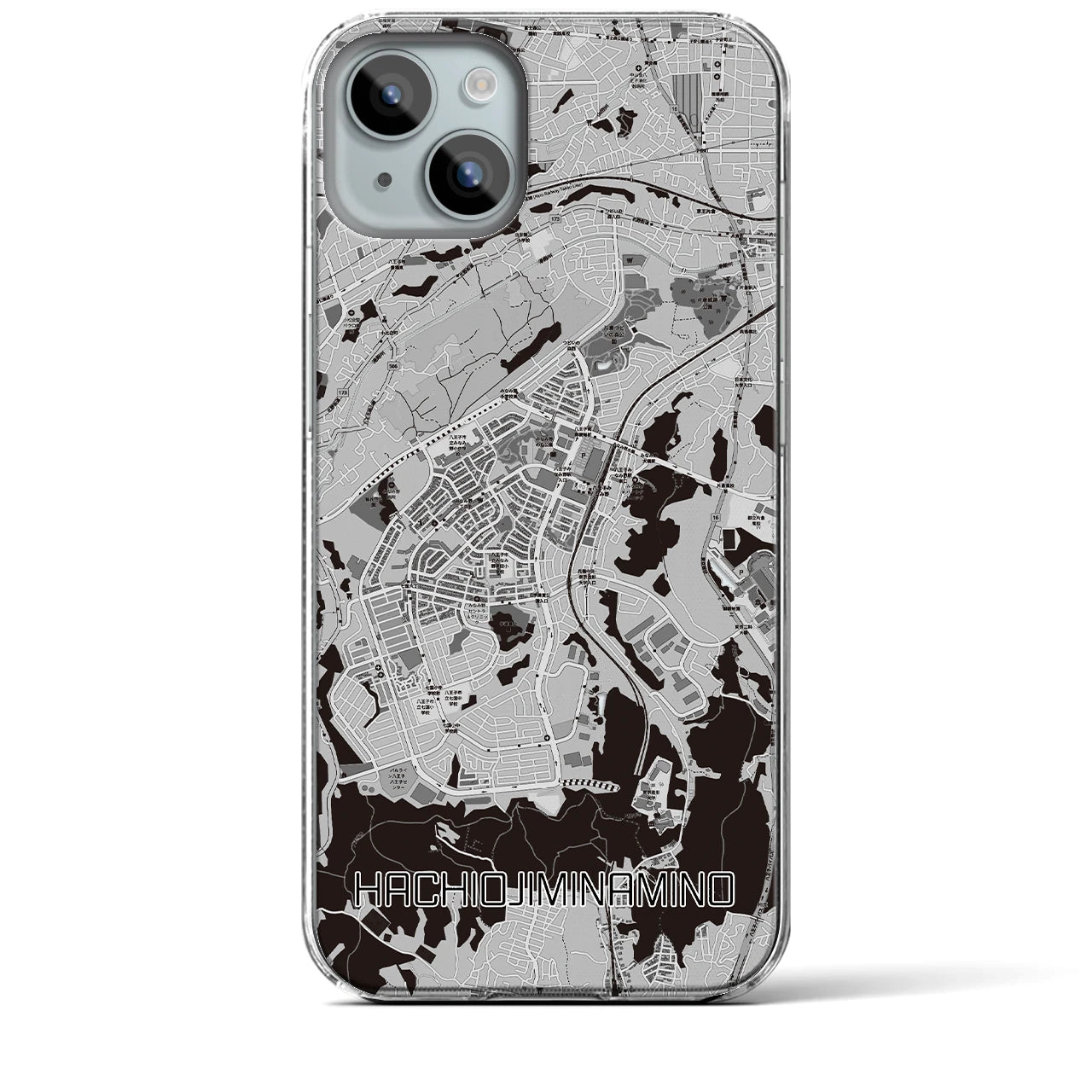 【八王子みなみ野(東京都)】地図柄iPhoneケース(クリアタイプ)