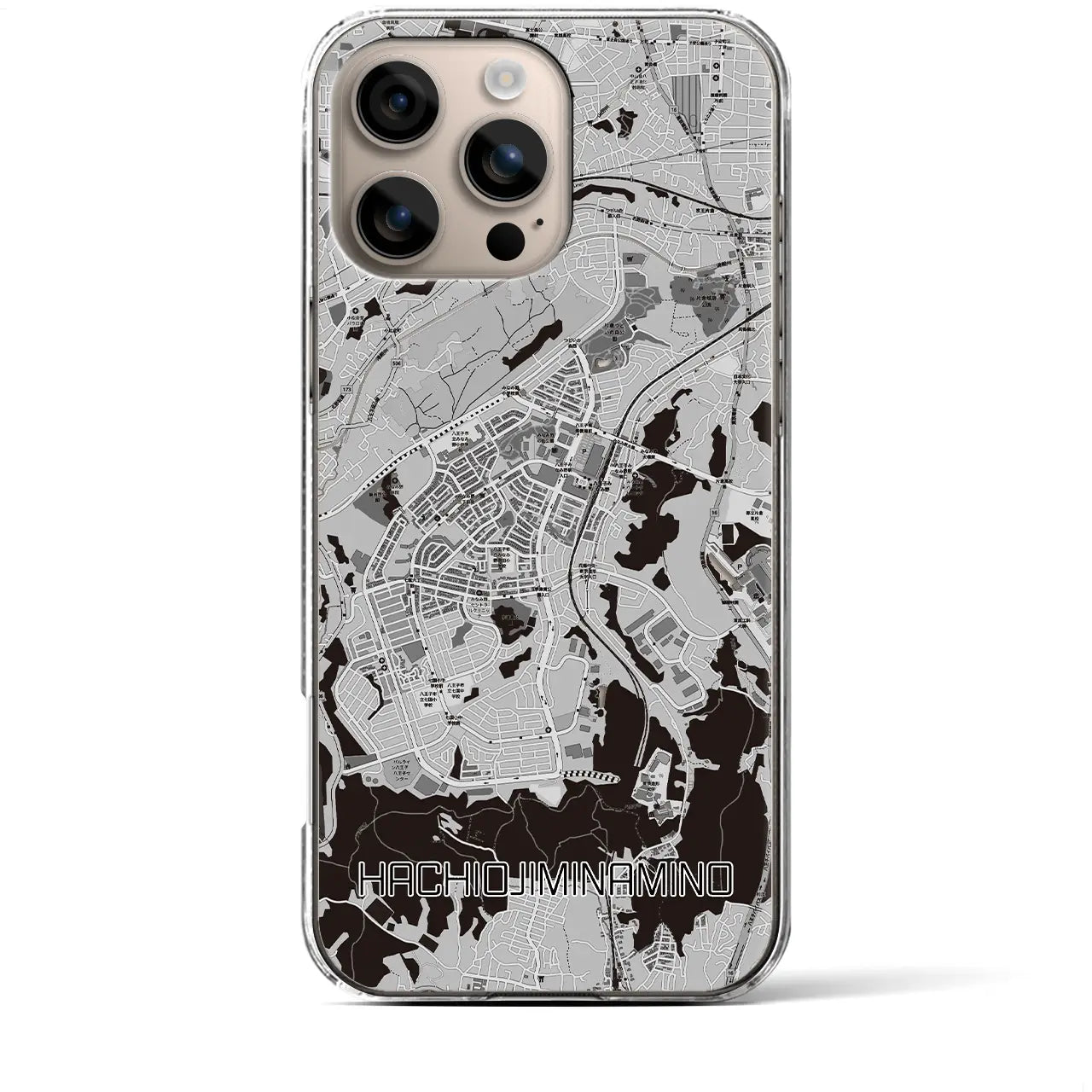 【八王子みなみ野(東京都)】地図柄iPhoneケース(クリアタイプ)