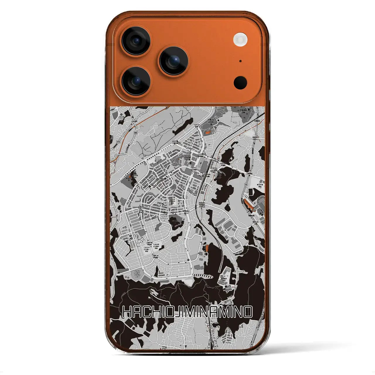 【八王子みなみ野(東京都)】地図柄iPhoneケース(クリアタイプ)