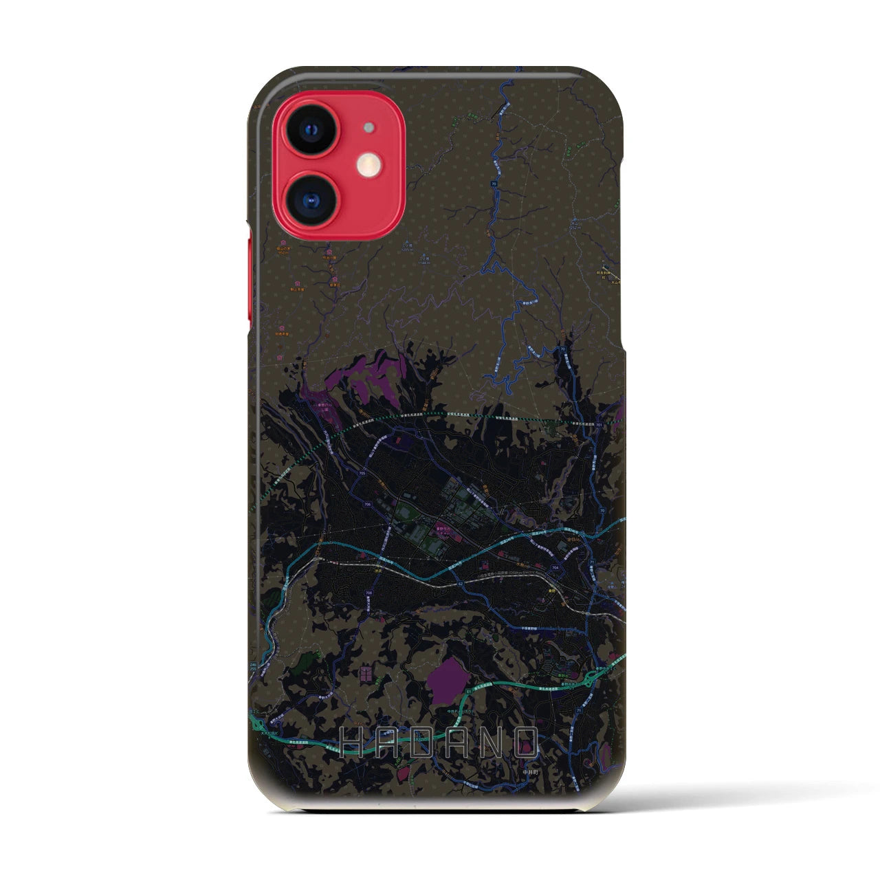 【秦野(神奈川県)】地図柄iPhoneケース(バックカバータイプ)