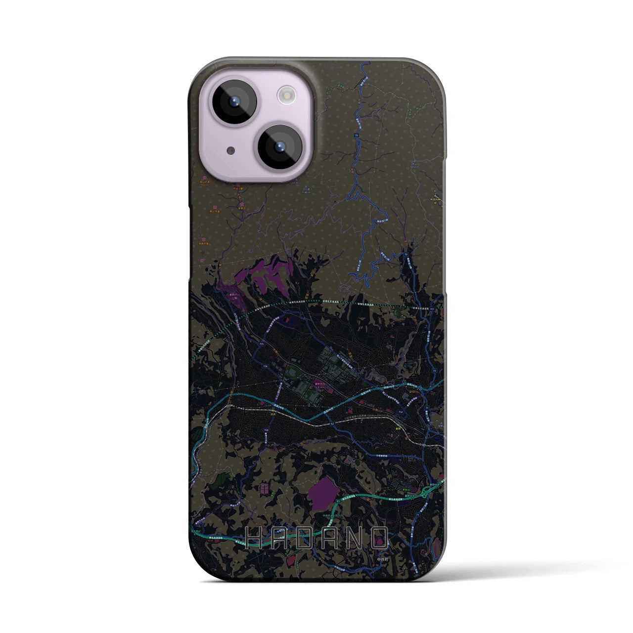 【秦野(神奈川県)】地図柄iPhoneケース(バックカバータイプ)