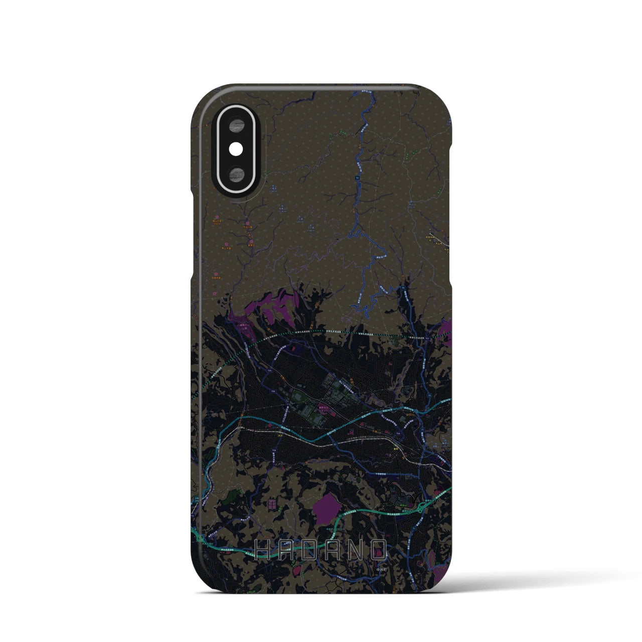 【秦野(神奈川県)】地図柄iPhoneケース(バックカバータイプ)